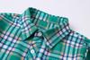 Betusline Girls' Plaid Flannel Shirt, Kids Long Sleeve Button Button Shirts Tops, F Green & Navy #19-10 Years= Tag 160 view 3