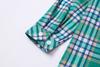 Betusline Girls' Plaid Flannel Shirt, Kids Long Sleeve Button Button Shirts Tops, F Green & Navy #19-10 Years= Tag 160 view 4