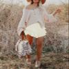ebossy Women's Tiered Ruffle High Waist Boho Mini Skirts Lace Crochet Golf Tennis Flowy Skorts Shorts (L, Apricot) view 3