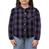 Betusline Girls' Long Sleeved Flannel Shirt, F Purple & Black #18-9 Years= Tag 150 view 1