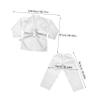 GALPADA 1set Karate Uniform for Boy Girl Adults Martial Arts Training Suit with Belt Thickened Design for Taekwondo Karate Practice Comfortable Fit White Color view 2