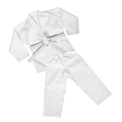 CALLARON 1set Student Karate Uniform for Boy Girl Adults Reinforced Martial Arts Training Suit with Belt for Karate Taekwondo Practice Soft Breathable Unisex White Outfit