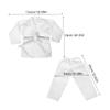 CALLARON 1set Student Karate Uniform for Boy Girl Adults Reinforced Martial Arts Training Suit with Belt for Karate Taekwondo Practice Soft Breathable Unisex White Outfit view 2