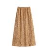 Tsuukuie Glitter Skirts for Women Sequin Long Skirts for Girls Party Dresses Khaki view 1