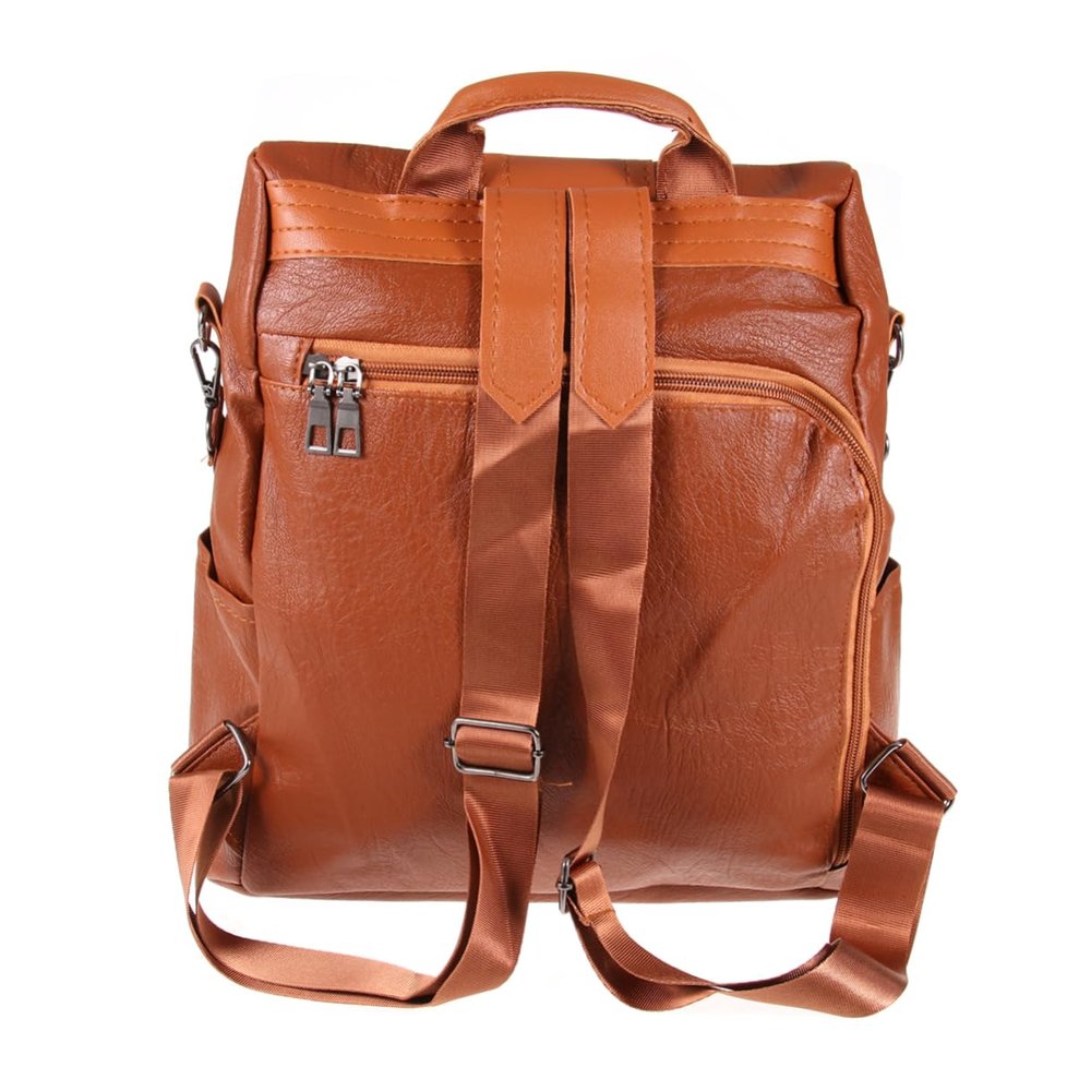 JEWEDECO Women Large Capacity Casual Leather Backpack with -theft Function Shoulder Straps Design for School Travel and Daily Use
