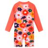 Girls Swimsuit UPF 50+ UV One Piece Swimwear Zipper Rashguard Bathing Suit S480_PeachFlower_128/134 view 3