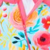 Girls Swimsuit UPF 50+ UV One Piece Swimwear Zipper Rashguard Bathing Suit S480_BlueFlower_116/122 view 3