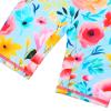 Girls Swimsuit UPF 50+ UV One Piece Swimwear Zipper Rashguard Bathing Suit S480_BlueFlower_116/122 view 4