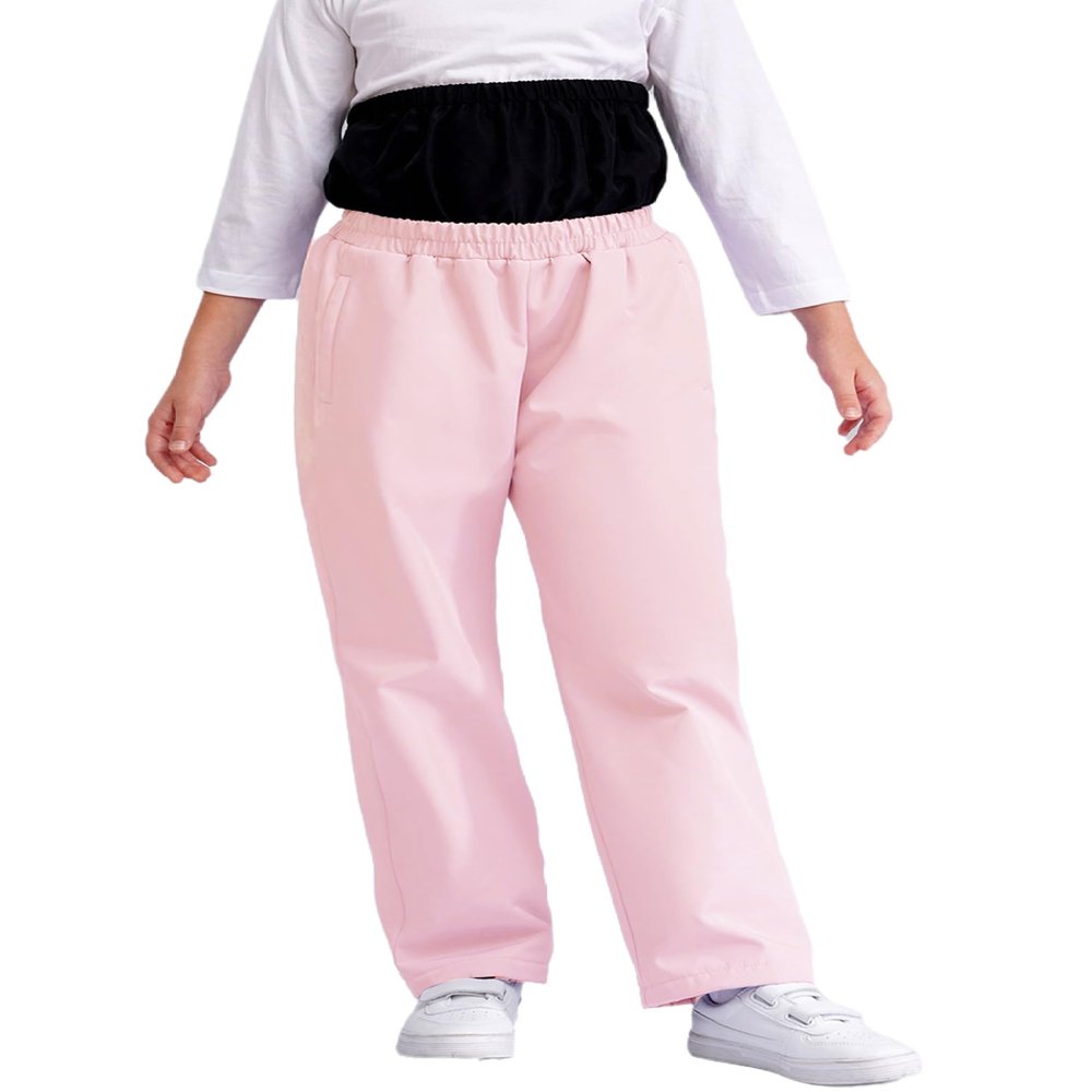 Lorilida Kids Snow Ski Pants Girls Elastic Waist Waterproof Insulated Windproof Ripstop Snowboard Trousers Pink 6 Years