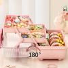 Hair Accessories Storage Box for Girls, 3 Layers Hair Accessory Organizer Box with Handle and Compartments, Craft Storage Boxes Jewellery Box Lockable Container for Hairbands Hair Ties Pins Clips view 4