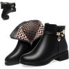 GTRHSB Women's Genuine Leather Wool Orthopedic Boots, Waterproof Orthopedic Warm Boots Winter Warm Fleece Wedge Snow Boots (Black Thin Lined,6.5) view 1