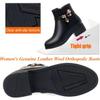 GTRHSB Women's Genuine Leather Wool Orthopedic Boots, Waterproof Orthopedic Warm Boots Winter Warm Fleece Wedge Snow Boots (Black Thin Lined,6.5) view 3