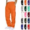 Cargo Sweatpants for Men Big and Tall Loose Fit Casual Workout Running Pants Drawstring Joggers Wide Leg Cargos Orange Mens Sweatpants Loose fit XL view 1