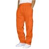 Cargo Sweatpants for Men Big and Tall Loose Fit Casual Workout Running Pants Drawstring Joggers Wide Leg Cargos Orange Mens Sweatpants Loose fit XL view 2