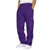Cargo Sweatpants for Men Big and Tall Loose Fit Casual Workout Running Pants Drawstring Joggers Wide Leg Cargos Purple Mens Joggers Sweatpants L view 2