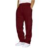 Men Sweat Pants Cargo Sweatpants for Men Casual Fleece Joggers Athletic Workout Hiking Drawstring Sweat Pants with Pockets Red Cargo Sweats for Men XL view 2