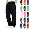 Thick Sweatpants Cargo Sweatpants for Men Casual Fleece Joggers Athletic Workout Hiking Drawstring Sweat Pants with Pockets Black Sweatpants for Men Baggy XL view 1