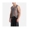 IAEXUOQC Men's Sexy Sparkly Tank Top See-Through Mesh Sequin Disco Lightweight Vest Sleeveless T Shirt Party Top(Small) view 2