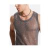 IAEXUOQC Men's Sexy Sparkly Tank Top See-Through Mesh Sequin Disco Lightweight Vest Sleeveless T Shirt Party Top(Small) view 4