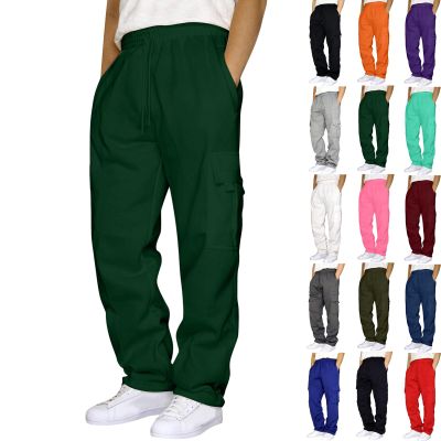 Cargo Sweatpants for Men Big and Tall Loose Fit Casual Workout Running Pants Drawstring Joggers Wide Leg Cargos Green Pantalon Cargo Hombre 4X