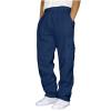 Thick Sweatpants for Men Cargo Sweatpants for Men Casual Fleece Joggers Athletic Workout Hiking Drawstring Sweat Pants with Pockets Blue Mens Loose fit Pants S view 2
