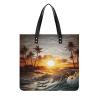 Handbags for WomenPalm Trees Ocean Waves SunsetTrendy Vegan Leather Hobo Handbags,Women's Soft Bucket Bag For Women - Ladies Handbags For Work, Travel, Casual Use,Birthday Gifts view 1