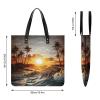 Handbags for WomenPalm Trees Ocean Waves SunsetTrendy Vegan Leather Hobo Handbags,Women's Soft Bucket Bag For Women - Ladies Handbags For Work, Travel, Casual Use,Birthday Gifts view 2