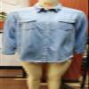 Cowboy Raw Edge Denim Shirt Blouse Jacket Women's Wasged Loose Jean Tops Western Button up Denim Shacket Coat view 3