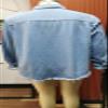 Cowboy Raw Edge Denim Shirt Blouse Jacket Women's Wasged Loose Jean Tops Western Button up Denim Shacket Coat view 4