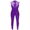 FEESHOW Women's Gymnastics Unitard One Piece Sleeveless Dance Bodysuits Skating Jumpsuit Ballet Leotards Purple XX-Large view 4