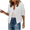 Sequin Jackets for Women Casual Sparkly Zip Up Bomber Jacket Dressy Glitter Loose Coat Outerwear Blazer Party Outfit (White, M) view 1