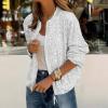 Sequin Jackets for Women Casual Sparkly Zip Up Bomber Jacket Dressy Glitter Loose Coat Outerwear Blazer Party Outfit (White, M) view 3