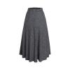 Women's Vintage High Waist Plaid Wool Skirt A-line Elegant Long Skirt Fall/Winter Midi Skirt Black XL view 1
