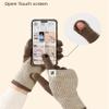Women Winter Warm Cashmere Knit Fingerless+Touchscreen Mitten Glove 2 in 1 Extended Wrist Guard Cycling Mittens(beige) view 4