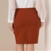 Allegra K Wear to Work Skirt for Women's 2025 Ruched High Waist Knee Length Pencil Bodycon Skirts X-Small Caramel view 3