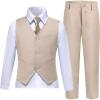 Laimi Duo Boy Suits Slim Fit Champagne Suits for Boys Vest Pants Set Toddler Kids Wedding Christmas Outfits Size 3T view 1
