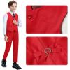 Boys Suits Slim Fit Toddler Kids Red Suits for Boys Dress Vest Pants Set First Communion Graduation Outfits Size 4 view 3