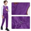 Boys Suits Slim Fit Toddler Kids Purple Suits for Boys Dress Vest Pants Set Wedding Ring Bearer Outfits Size 4 view 3