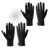Jaksairos 2 Pairs Winter Ski Gloves with Fleece Lining - Unisex Touchscreen, Windproof, and Insulated for Outdoor Cycling (M,DB72; Black (peak mark)) view 1