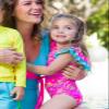 RuffleButts Girls UPF50+ Sun Protection Ruffle V-Back One Piece Swimsuit - Neon Island Time, 2T view 2
