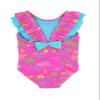 RuffleButts Girls UPF50+ Sun Protection Ruffle V-Back One Piece Swimsuit - Neon Island Time, 2T view 3