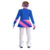 FEESHOW Kids Girls Sparkly Velvet Figure Ice Skating Dress with Gloves Headband Set Long Sleeve Printed Dance Outfits Blue 12 Years view 2