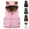 Baby Boy Girl Quilted Sleeveless Jacket Hooded Puffer Vest Full Zip Waistcoat Fleece Lined Light (01-Pink, 7-8 Years) view 1