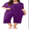 POSESHE Womens Plus Size Pajamas Cute Short Sleeve Tops and Pants 2 Piece Sleep Pajama Set Plus Size,Green,XL view 2