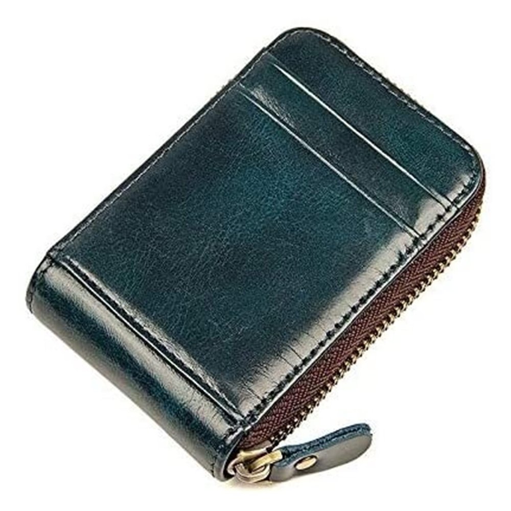 Sheenburphy Organ Style Leather Card Bag Leather Coin Purse Leather Card Bag is A Fashion Trend for Travel Leisure for Gift Wallets(Brown to Green)