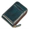 Sheenburphy Organ Style Leather Card Bag Leather Coin Purse Leather Card Bag is A Fashion Trend for Travel Leisure for Gift Wallets(Brown to Green) view 1