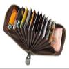 Sheenburphy Organ Style Leather Card Bag Leather Coin Purse Leather Card Bag is A Fashion Trend for Travel Leisure for Gift Wallets(Brown to Green) view 3