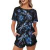 JEOCODY Dragonfly Pajamas for Women Plus Size 2 Piece Lounge Set with Pockets Comfy Sleepwear Cute Loungewear Comfy Pjs Lounge Sets with Pockets view 2