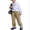 Echinodon Boys Waterproof Cargo Pants Kids Jogging Trousers Outdoor Elastic Waist Hiking Pants Khaki 150 view 2
