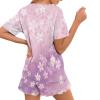 JEOCODY Cherry Blossom Pajamas for Women Soft 2 Piece Lounge Set with Pockets Short Sleeve Sleepwear Casual Pj Lounge Outfits Sets with Pockets Adult Loungewear view 3